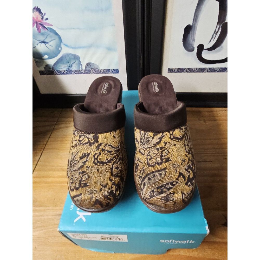 SoftWalk Women's Murietta Mule, Brown Brocade, fabric upper 9 N US‎